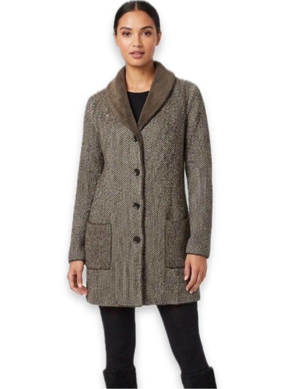 J Jill Shawl Collar Sweater Coat Cardigan